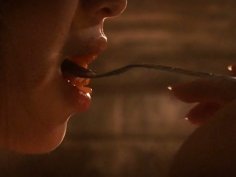 Mesmerizing Japanese fairy Rinas Wonderland eats spaghetti in sultry way