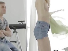 Teen strip cam Getting fabulous lingerie from boyfriend
