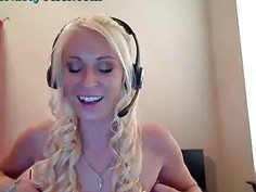 Skinny Blonde Webcam Girl Playing