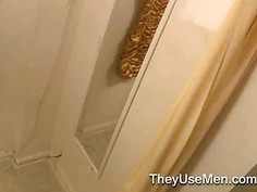 Changing room blowjob watched by women