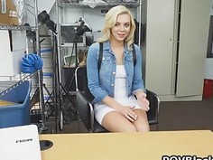Cute blonde blacked at casting